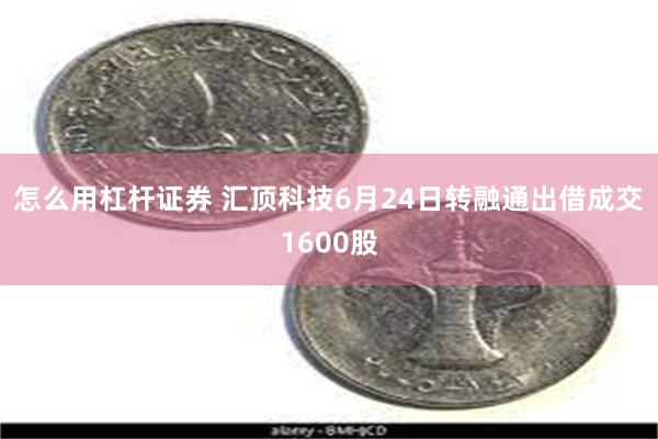 怎么用杠杆证券 汇顶科技6月24日转融通出借成交1600股